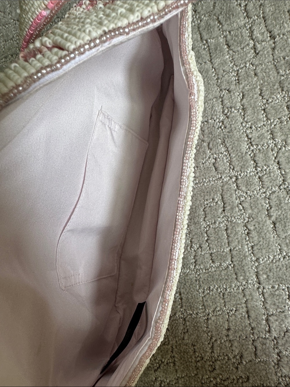 Beaded Pink Tropical Palm Evening Bag - Picture 3 of 3